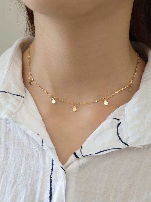 925 Sterling Silver With 18k Gold Plated simplistic Necklace