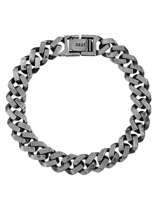 Mens 925 Sterling Silver Geometric bracelet
