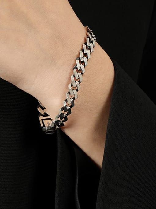 Mens 925 Sterling Silver Geometric bracelet